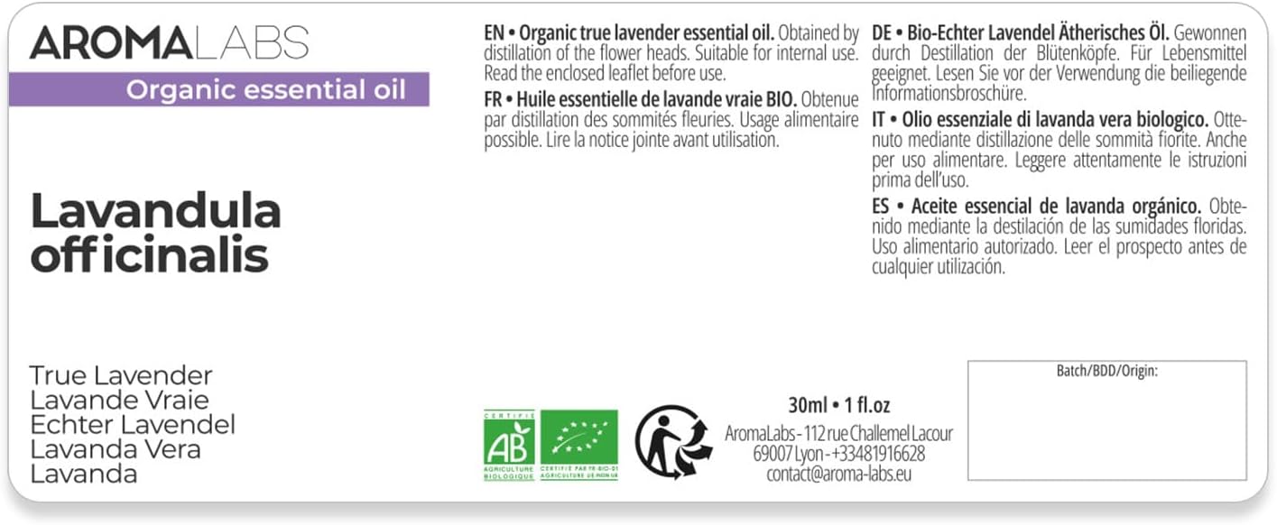 Aroma Labs Lavanda Vera BIO Olio Essenziale 30 mL - immagine 2