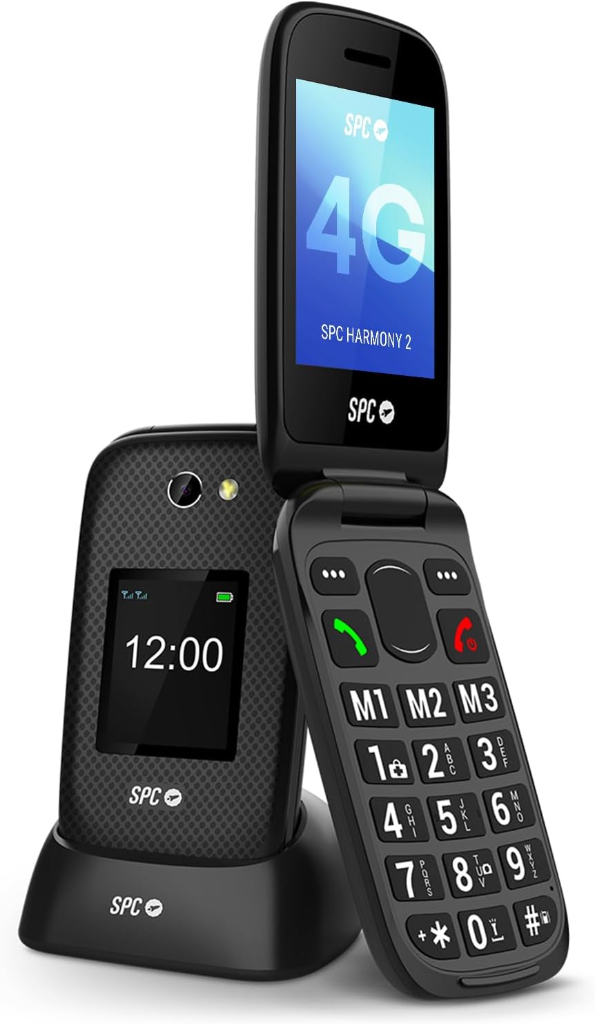 Spc Harmony 2 - Telefono Cellulare per Anziani 4G, Nero - immagine 1