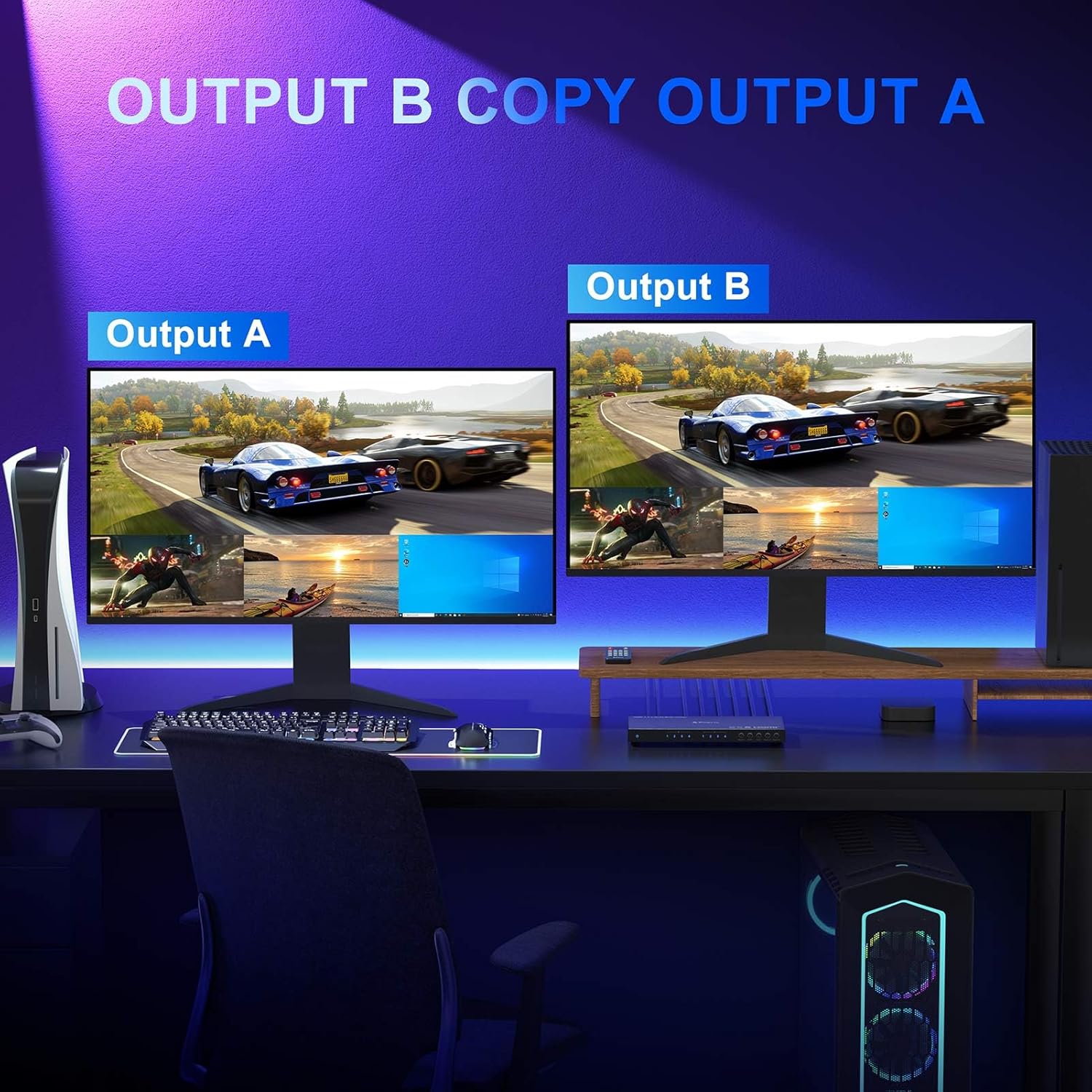 4K HDMI Multiviewer Switch 4x2 con PIP - immagine 3