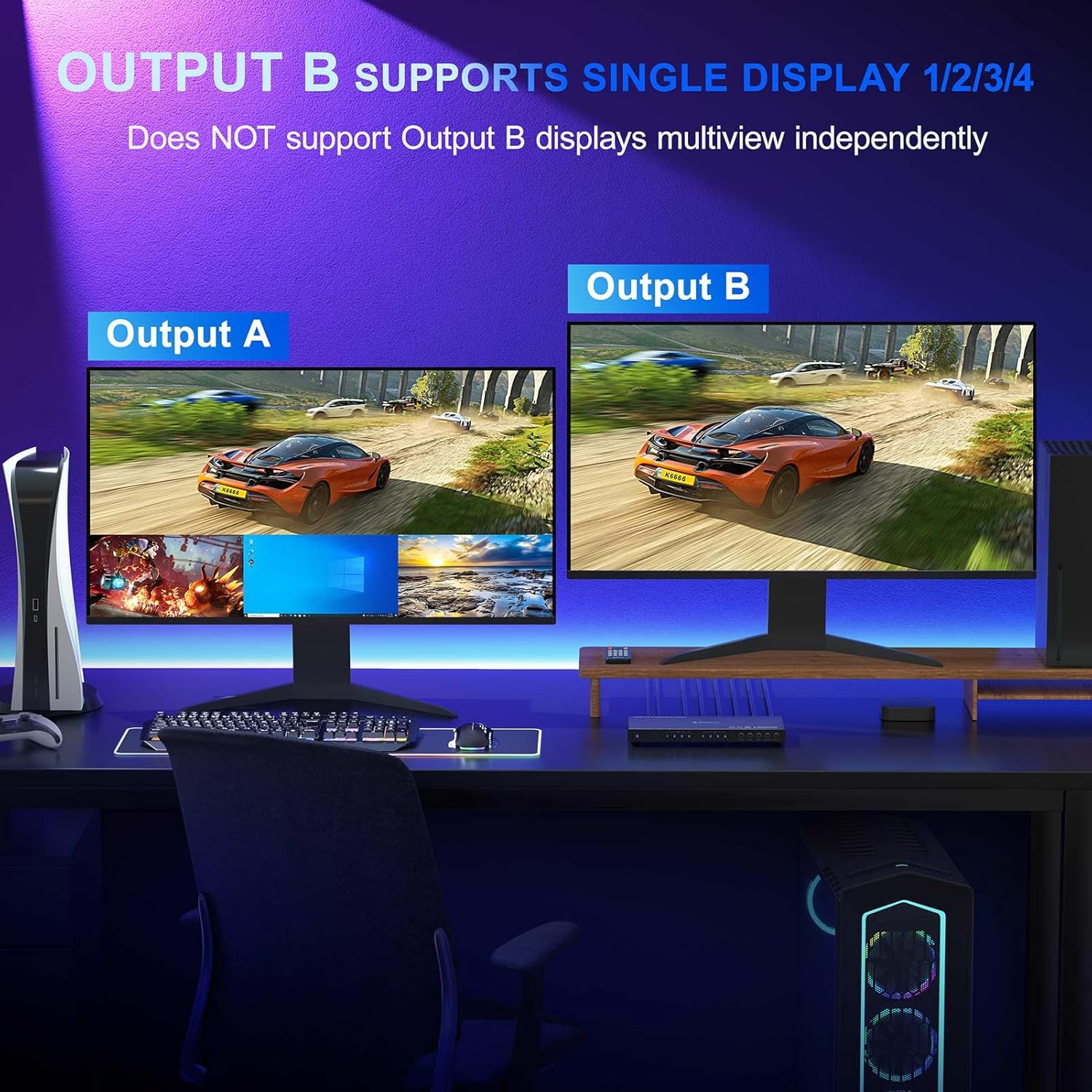 4K HDMI Multiviewer Switch 4x2 con PIP - immagine 4