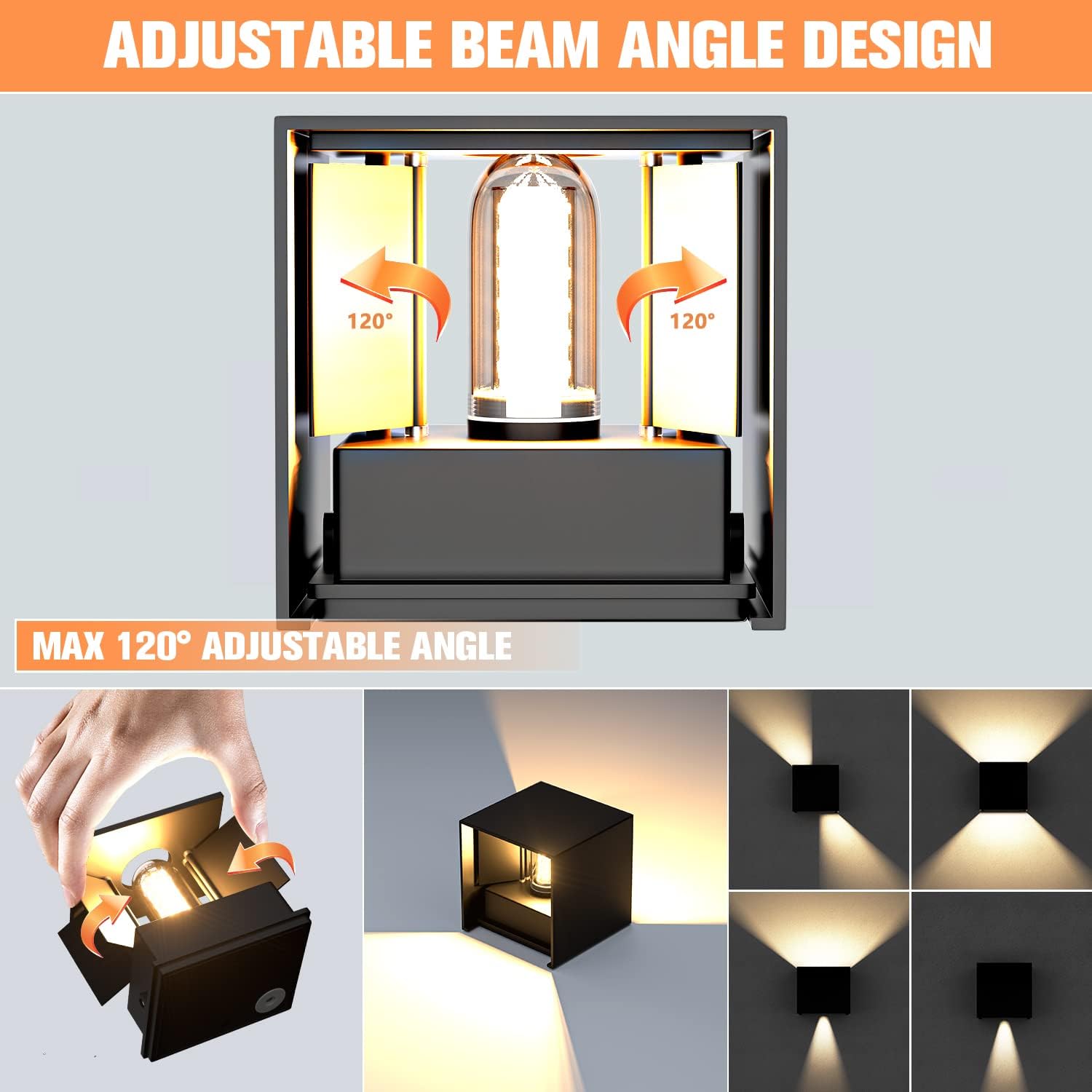 Yrgepowk 2 Lampade da Esterno Parete 9W 3000K, Nero - immagine 3