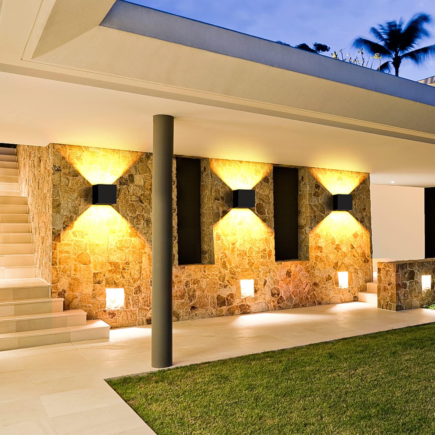 Yrgepowk 2 Lampade da Esterno Parete 9W 3000K, Nero - immagine 7