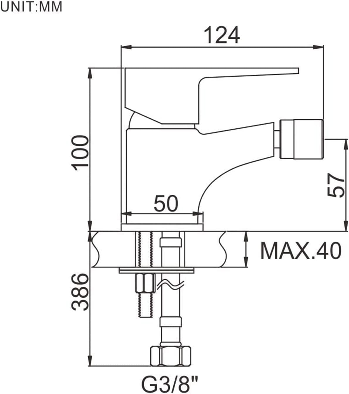 Ibergrif M15057 Star - Miscelatore Bidet Monocomando, Cromo - immagine 2