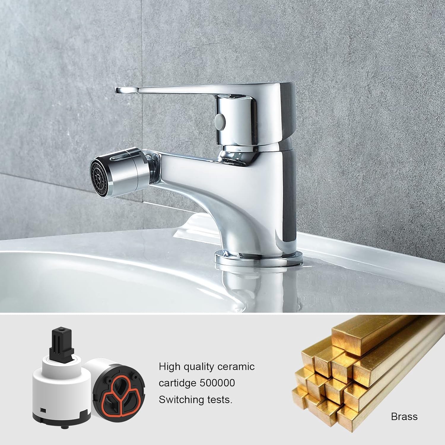 Ibergrif M15057 Star - Miscelatore Bidet Monocomando, Cromo - immagine 3