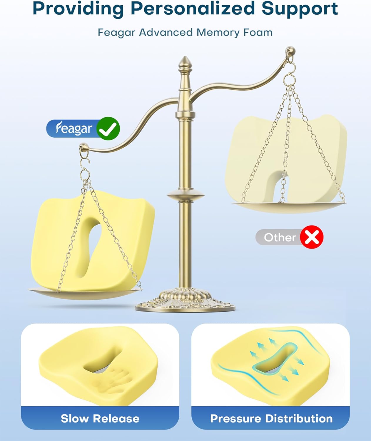 Feagar Cuscino per Sedile in Memory Foam - immagine 4