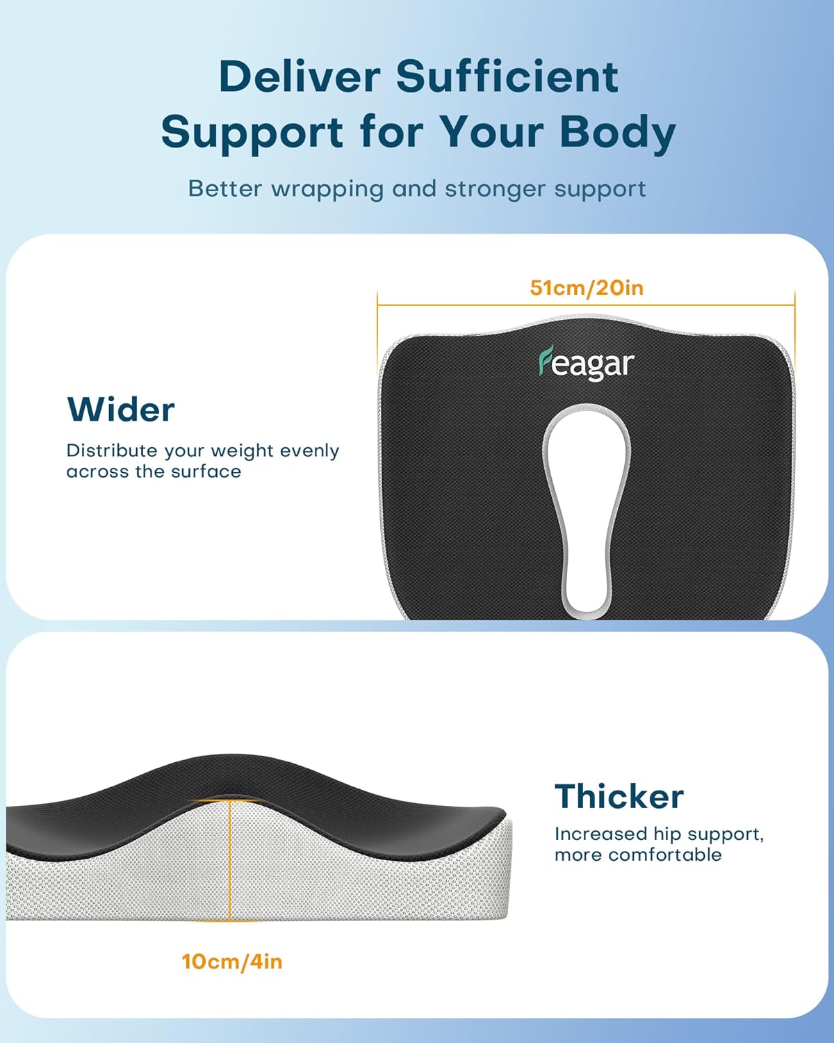 Feagar Cuscino per Sedile in Memory Foam - immagine 5