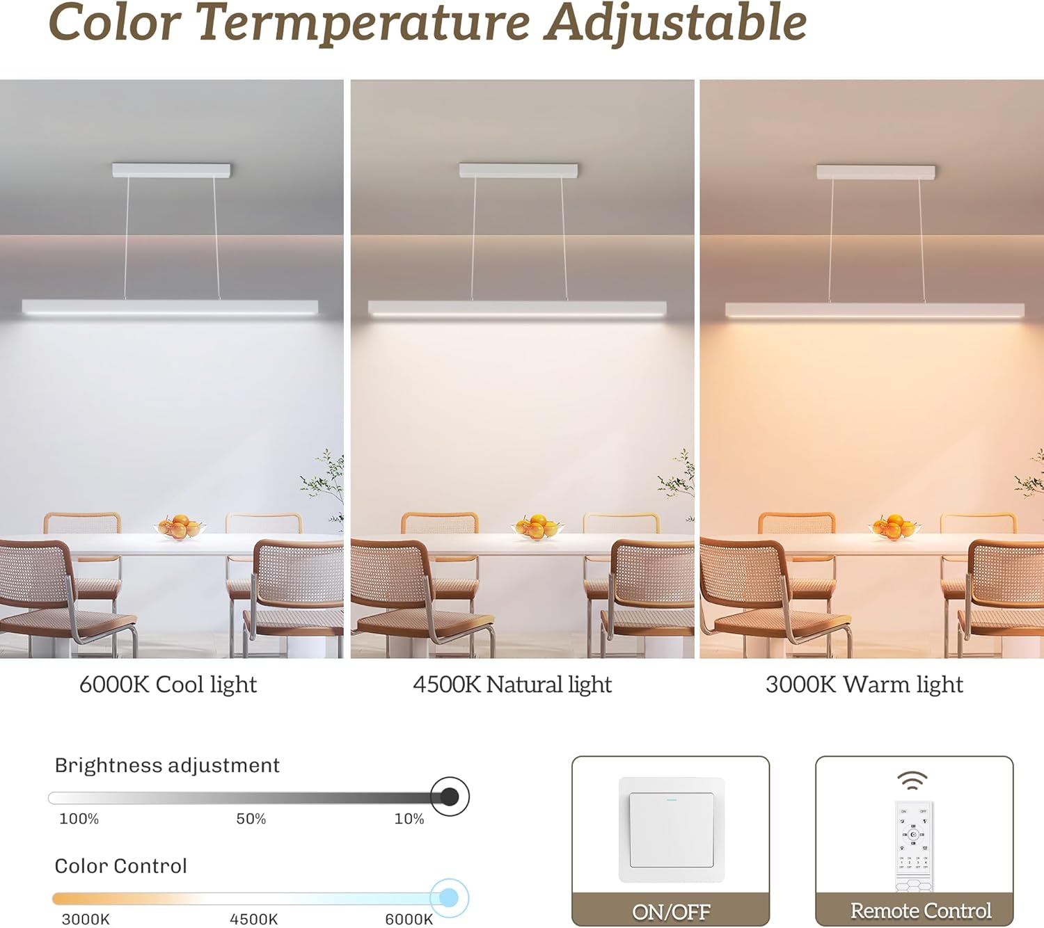 Lampada a Sospensione LED Dimmerabile 100cm con Telecomando - immagine 2