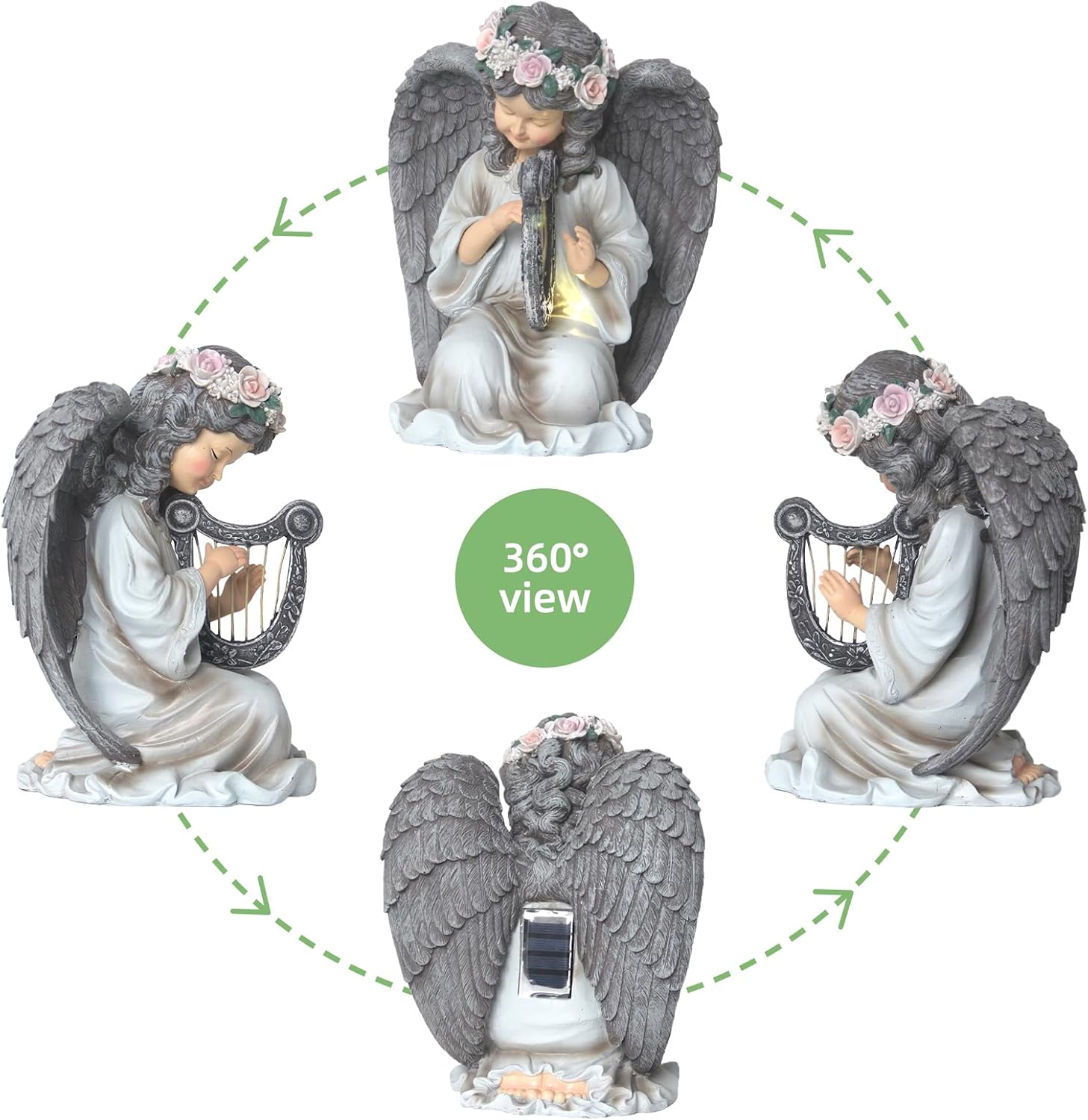 Statua LED da Giardino a Forma di Angelo Custode - immagine 2