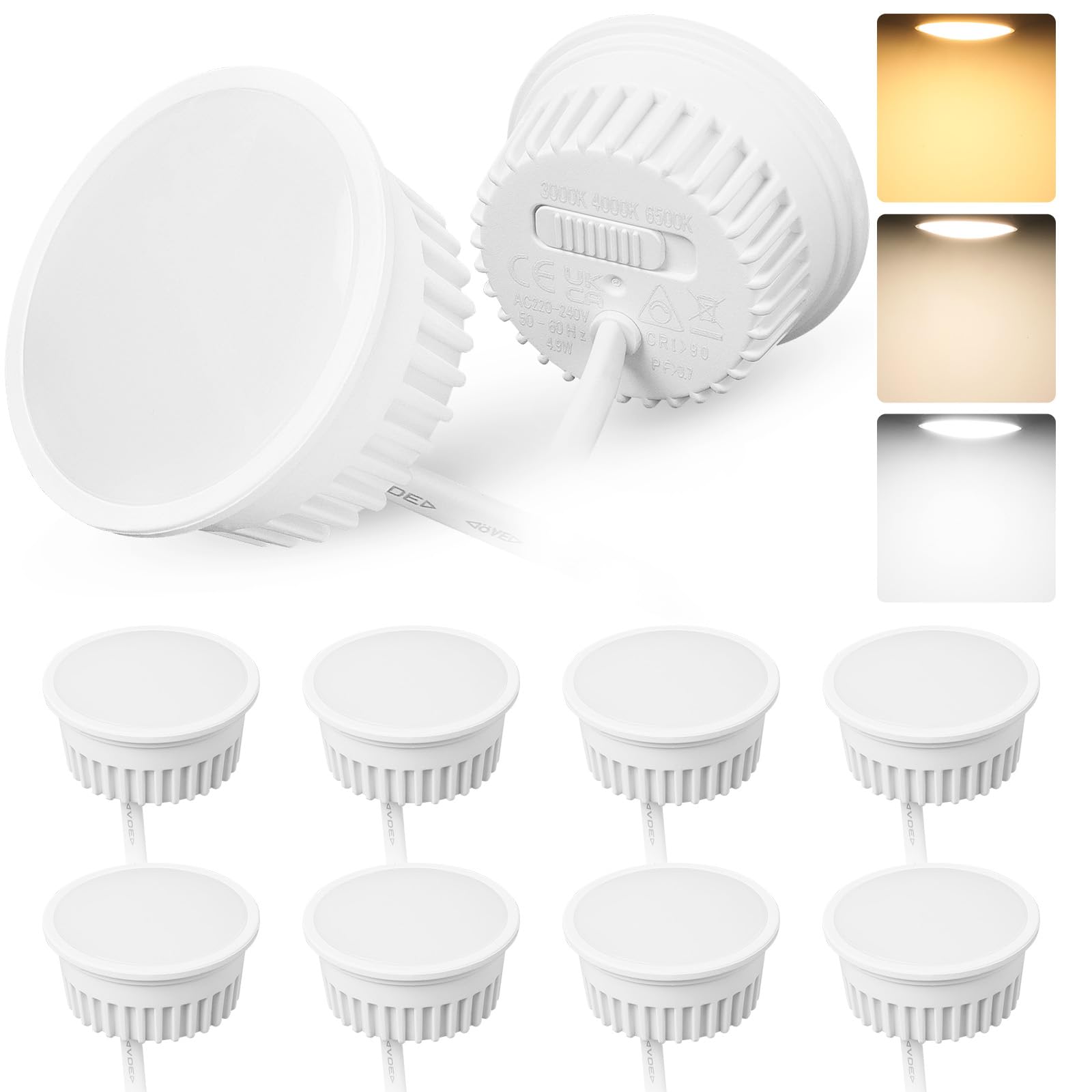 Yindalux 10x Modulo LED Dimmerabile ø50mm 4.9W 3CCT IP44