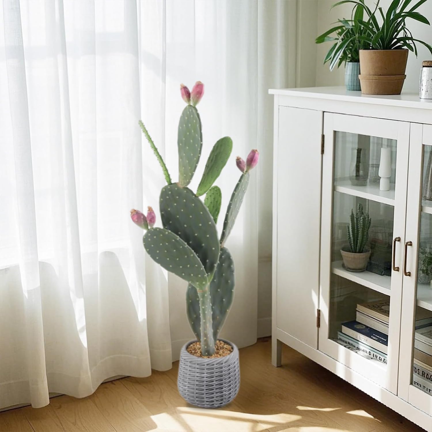 Pianta Artificiale Grande Cactus in Vaso - 106 cm - immagine 2