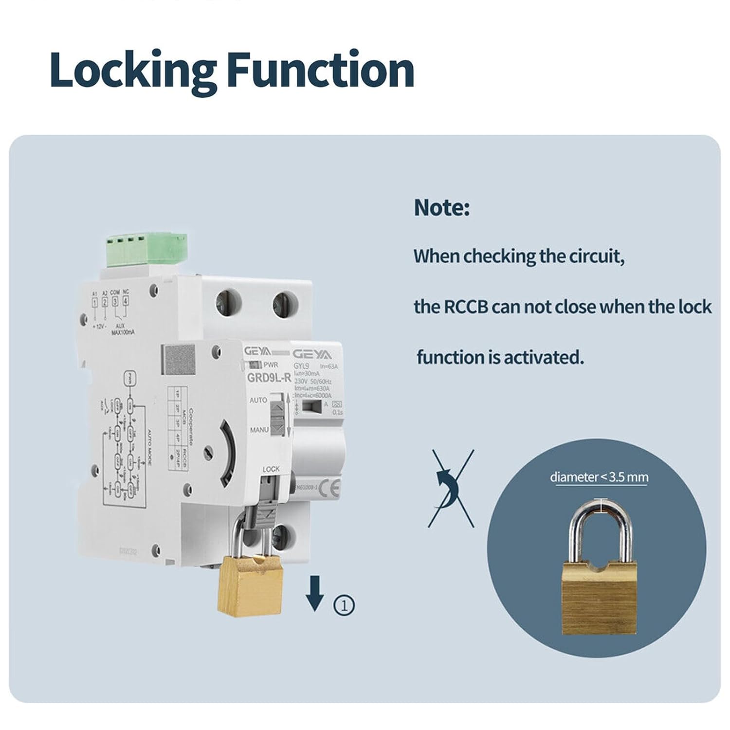 Geya Richiusura Automatica RCCB RCD ELCB Tipo A - immagine 3