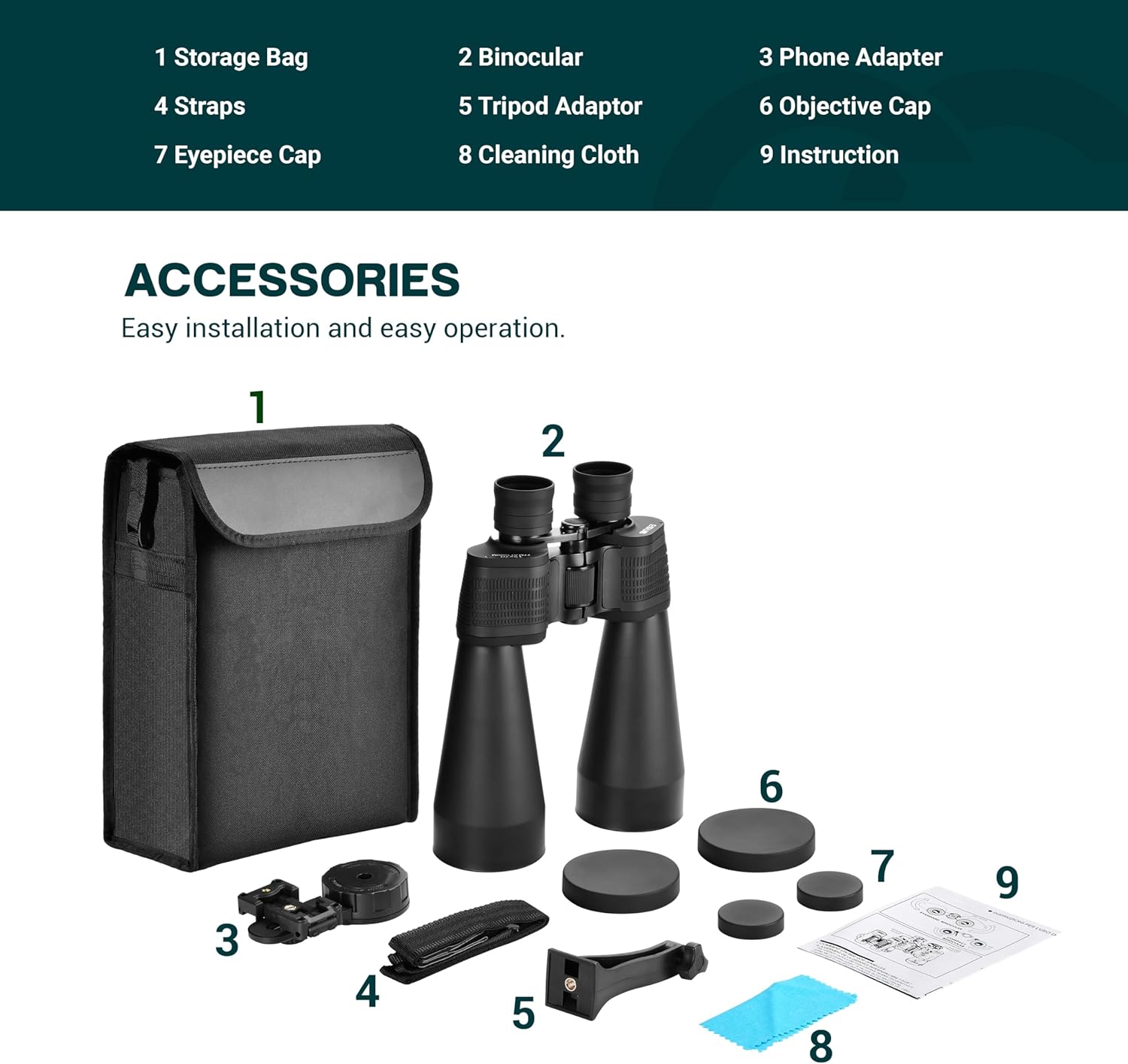 Binocolo Astronomico 15x70mm per Adulti - immagine 7