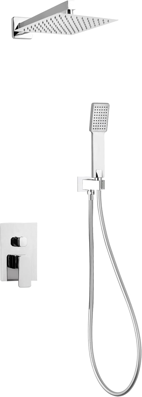 Marco Mammoliti Kit Doccia Quadrato Cromato 150-200cm