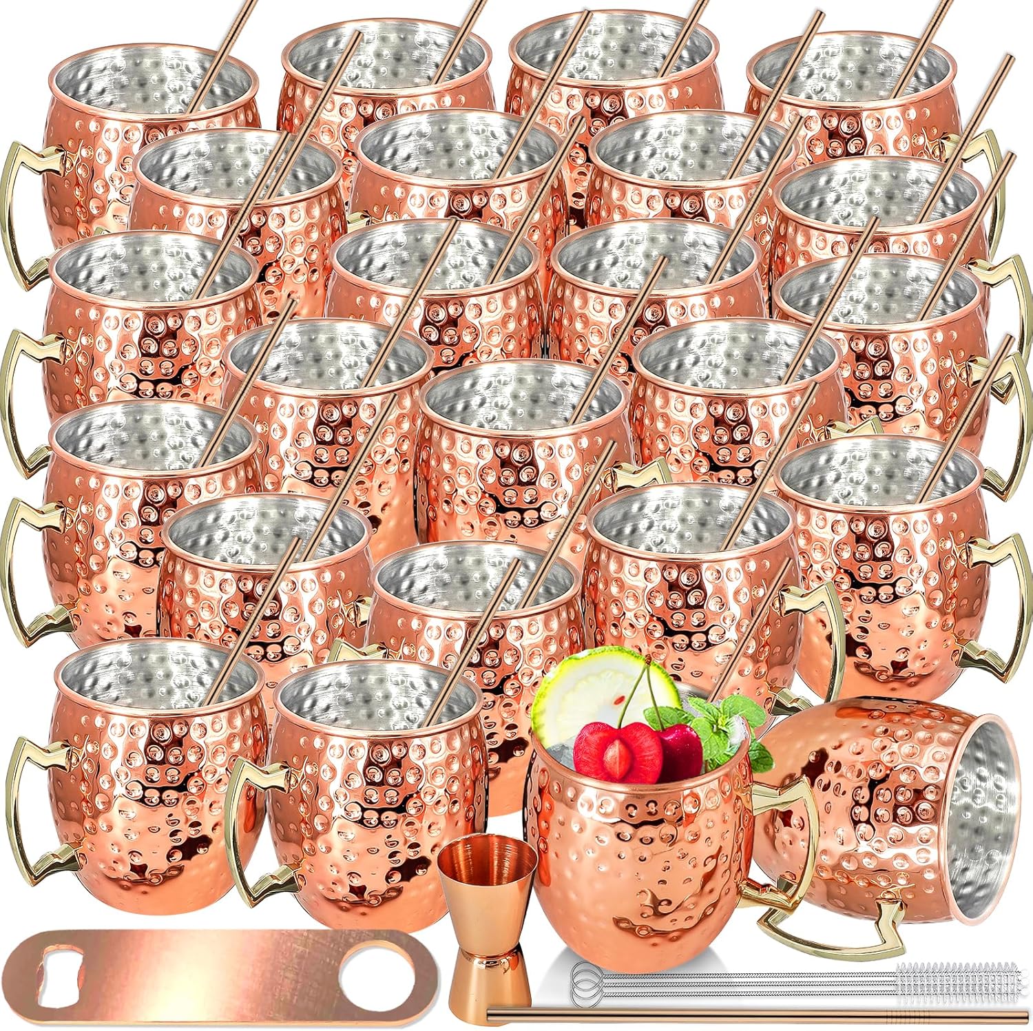 Moscow Mule - Set 24 Tazze Rame Martellato 540ml - immagine 1