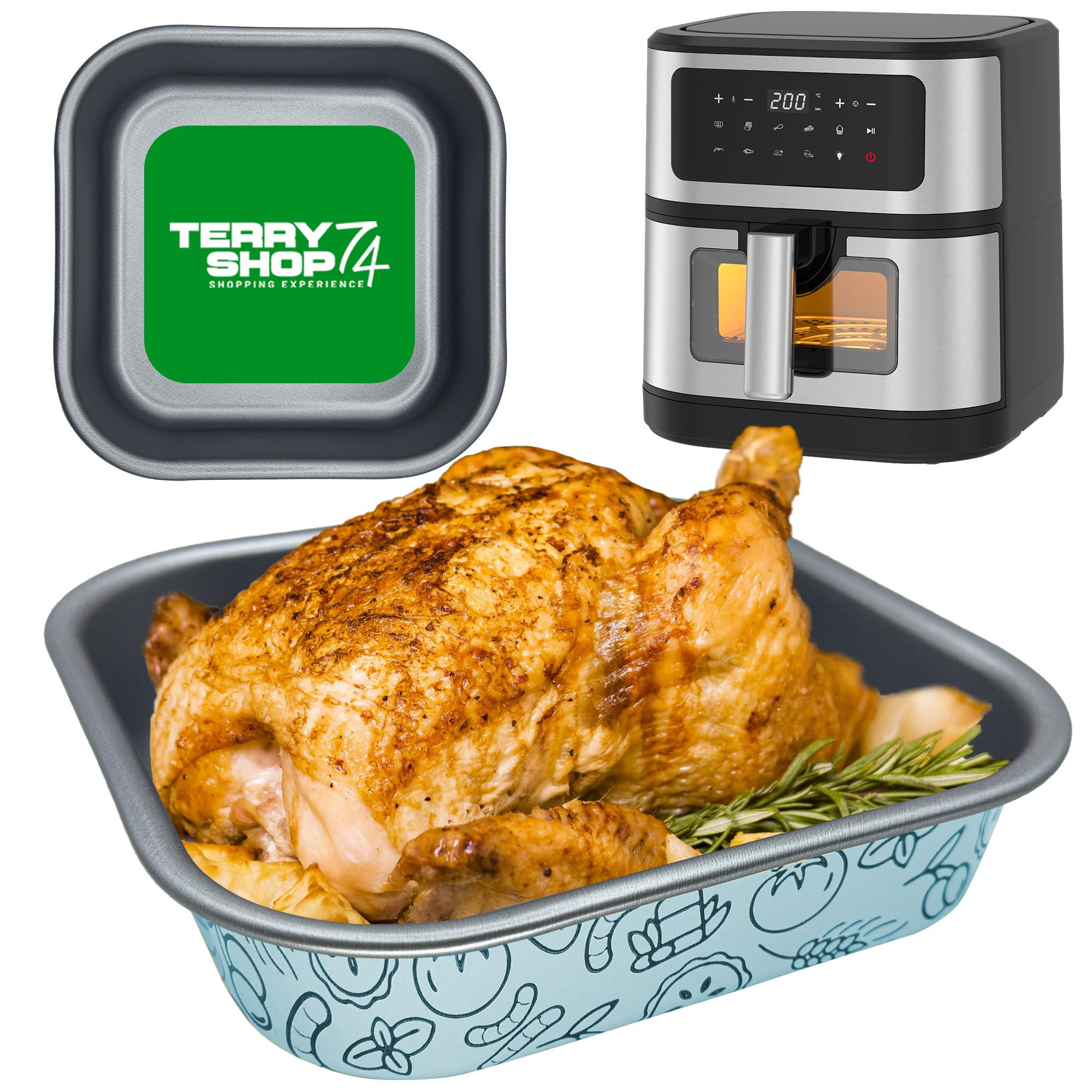 Terryshop74® Teglia Quadrata Alluminio Antiaderente 20,7cm