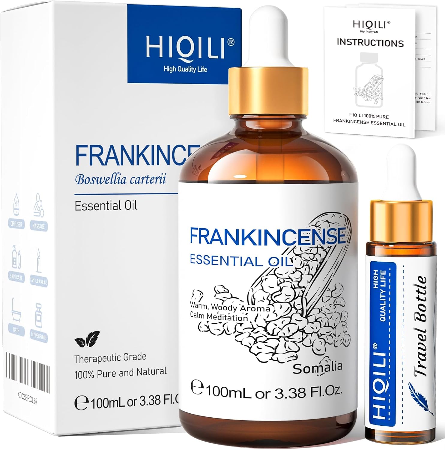 HIQILI Olio Essenziale di Incenso 100ML - immagine 1