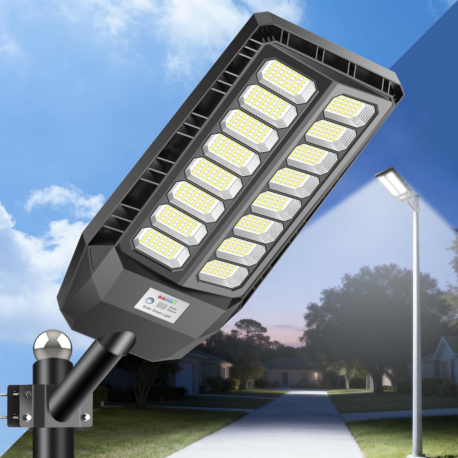 Lampione Solare 800W con Telecomando IP67