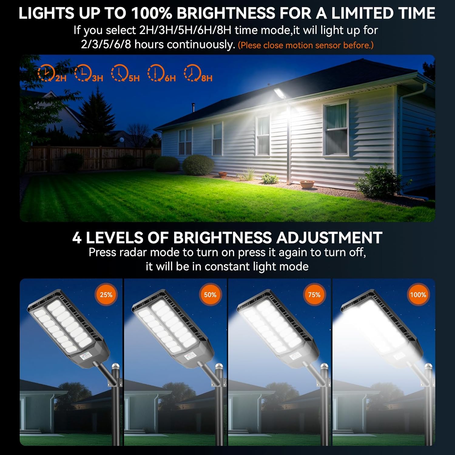 Lampione Solare 800W con Telecomando IP67 - immagine 4