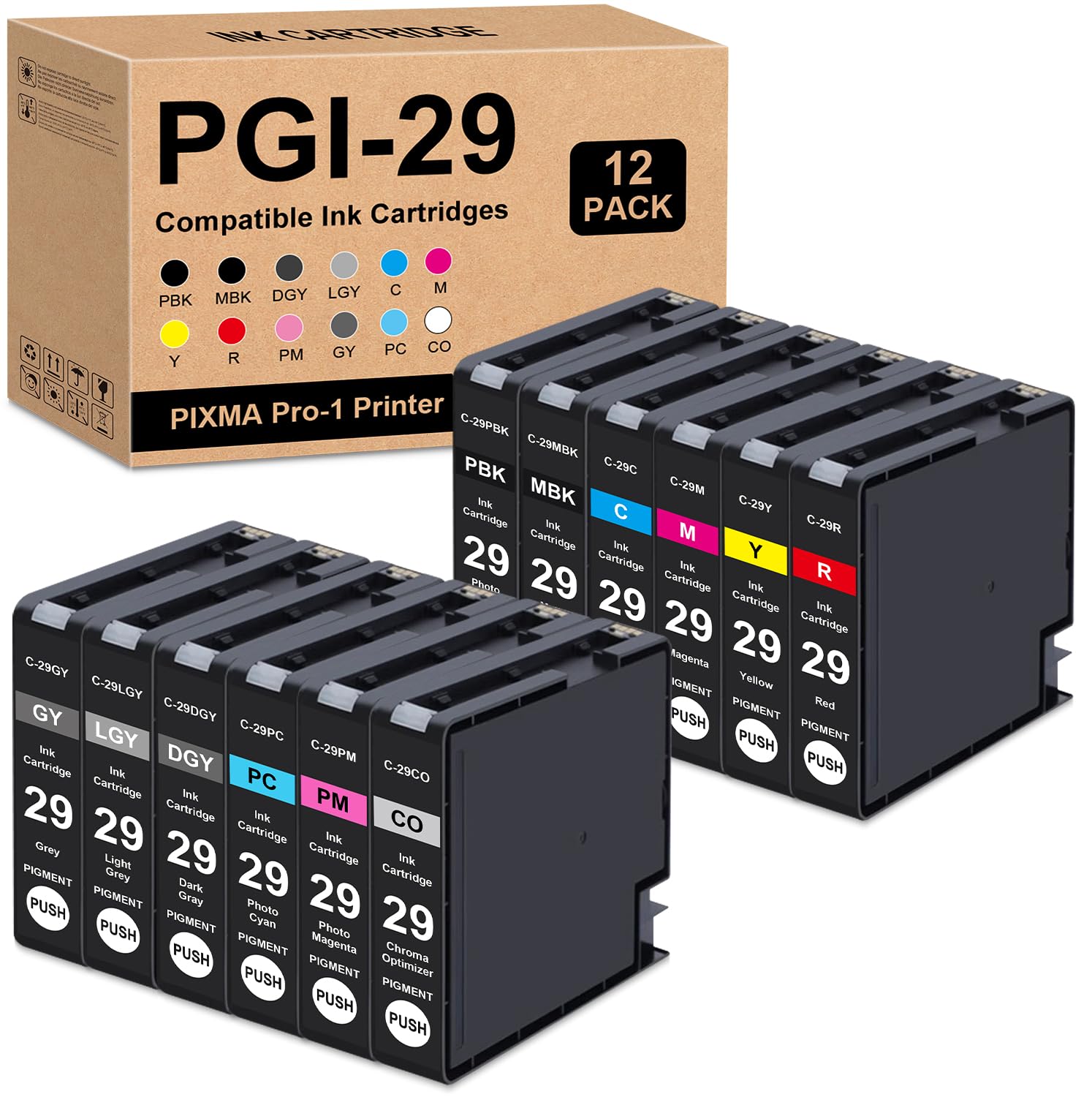 Cartucce Inchiostro Pigment PGI-29 Compatibili CAN PIX PRO-1