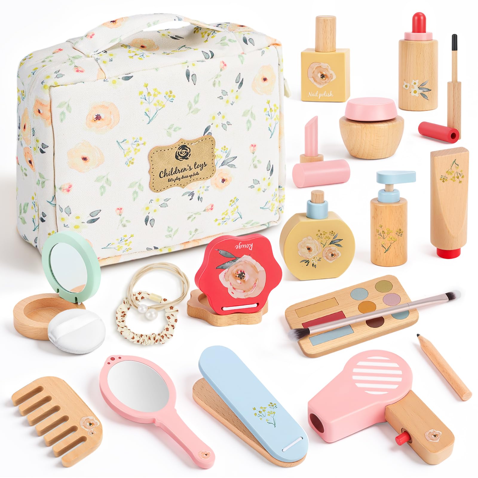 Set Trucchi Bambina in Legno Finti 25 Pezzi