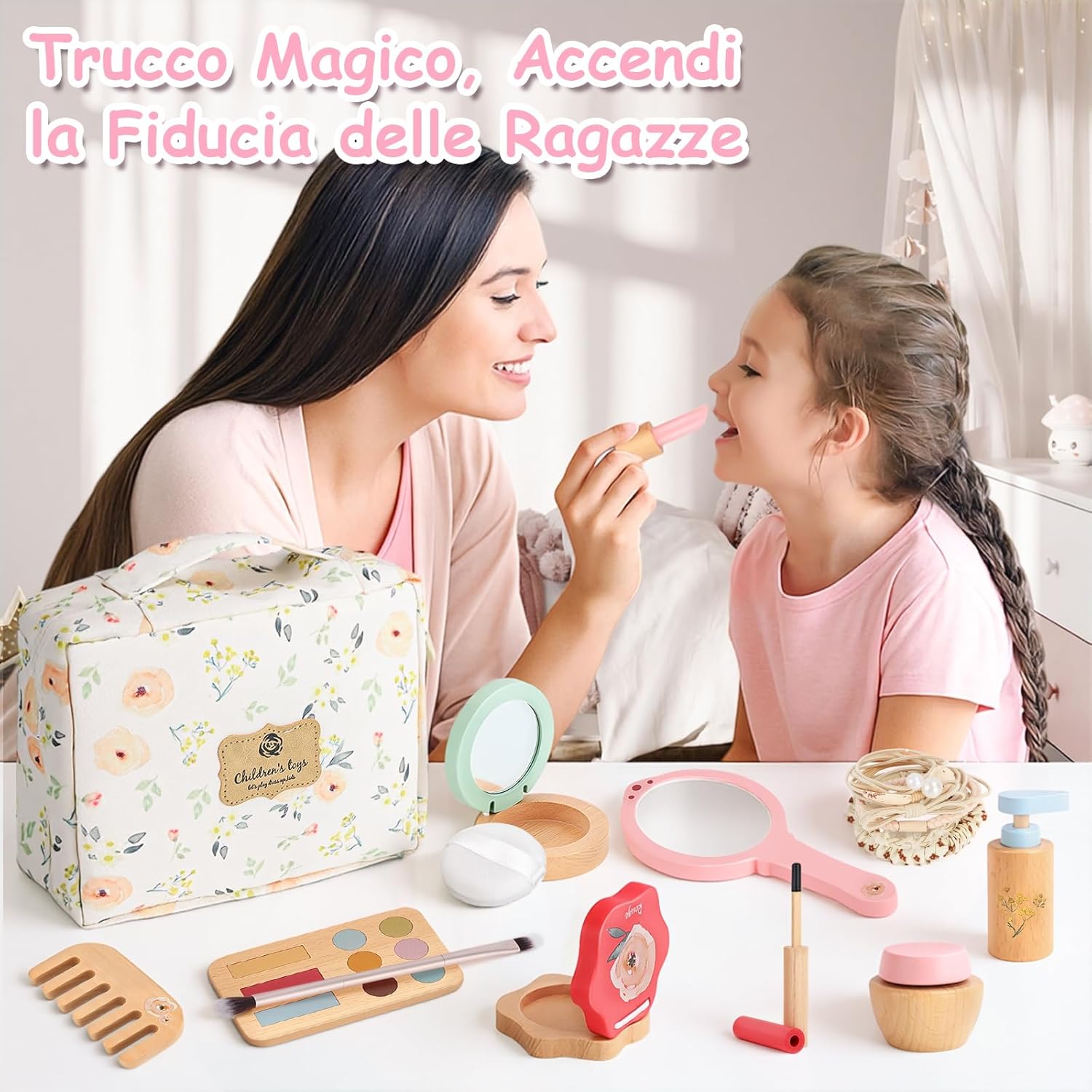 Set Trucchi Bambina in Legno Finti 25 Pezzi - immagine 5