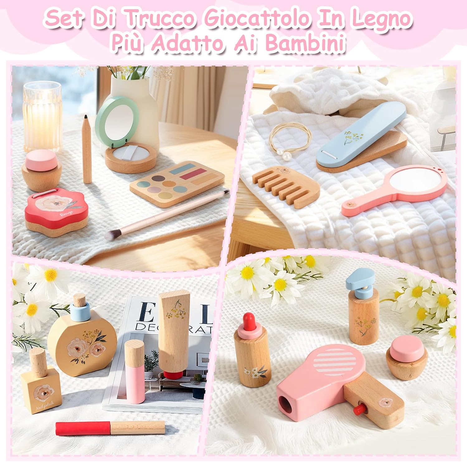 Set Trucchi Bambina in Legno Finti 25 Pezzi - immagine 6