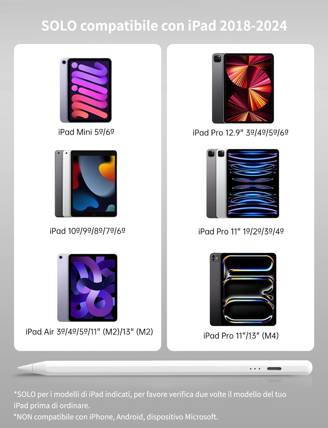 Meko Penna iPad 2018-2025 con Rifiuto del Palmo - immagine 3