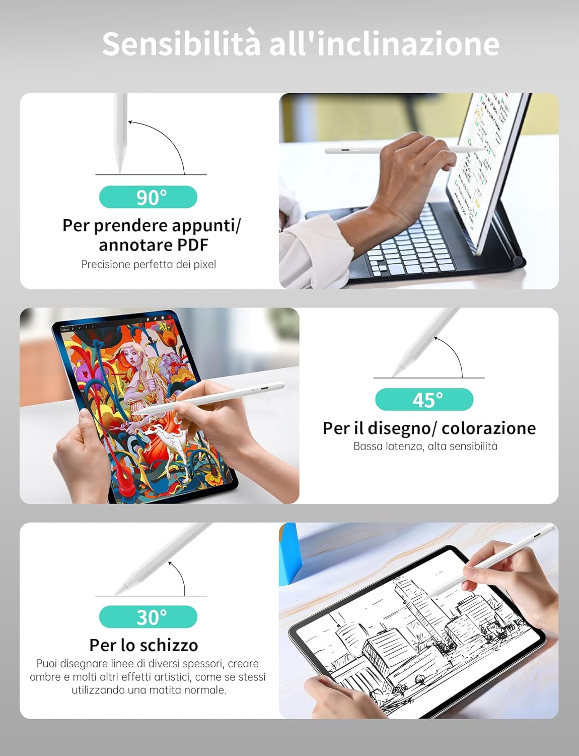 Meko Penna iPad 2018-2025 con Rifiuto del Palmo - immagine 7