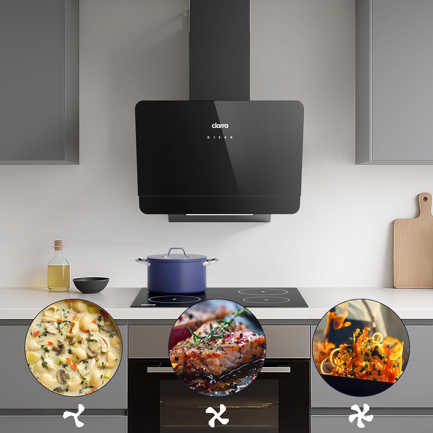 Ciarra CBCB6765C Cappa Aspirante 60cm, Nera - immagine 3