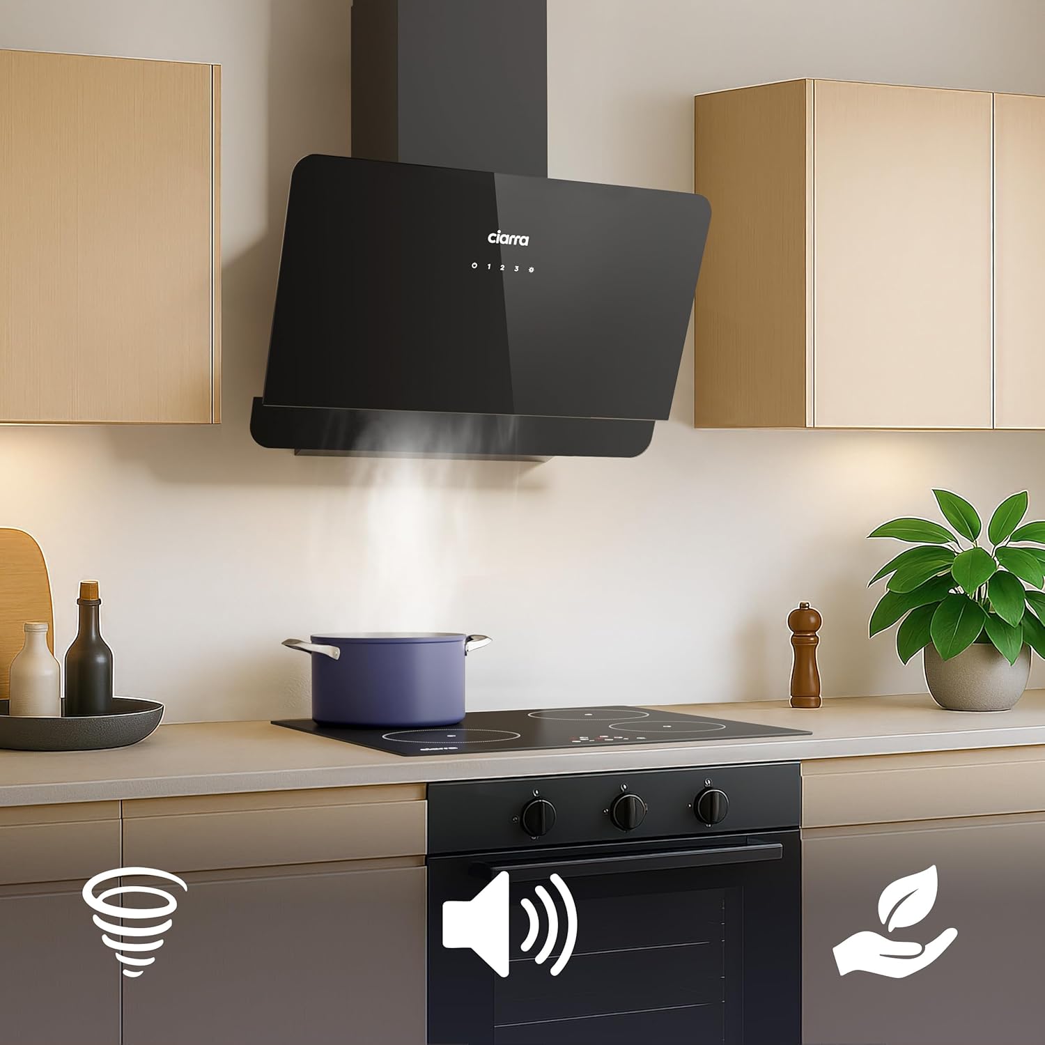 Ciarra CBCB6765C Cappa Aspirante 60cm, Nera - immagine 4