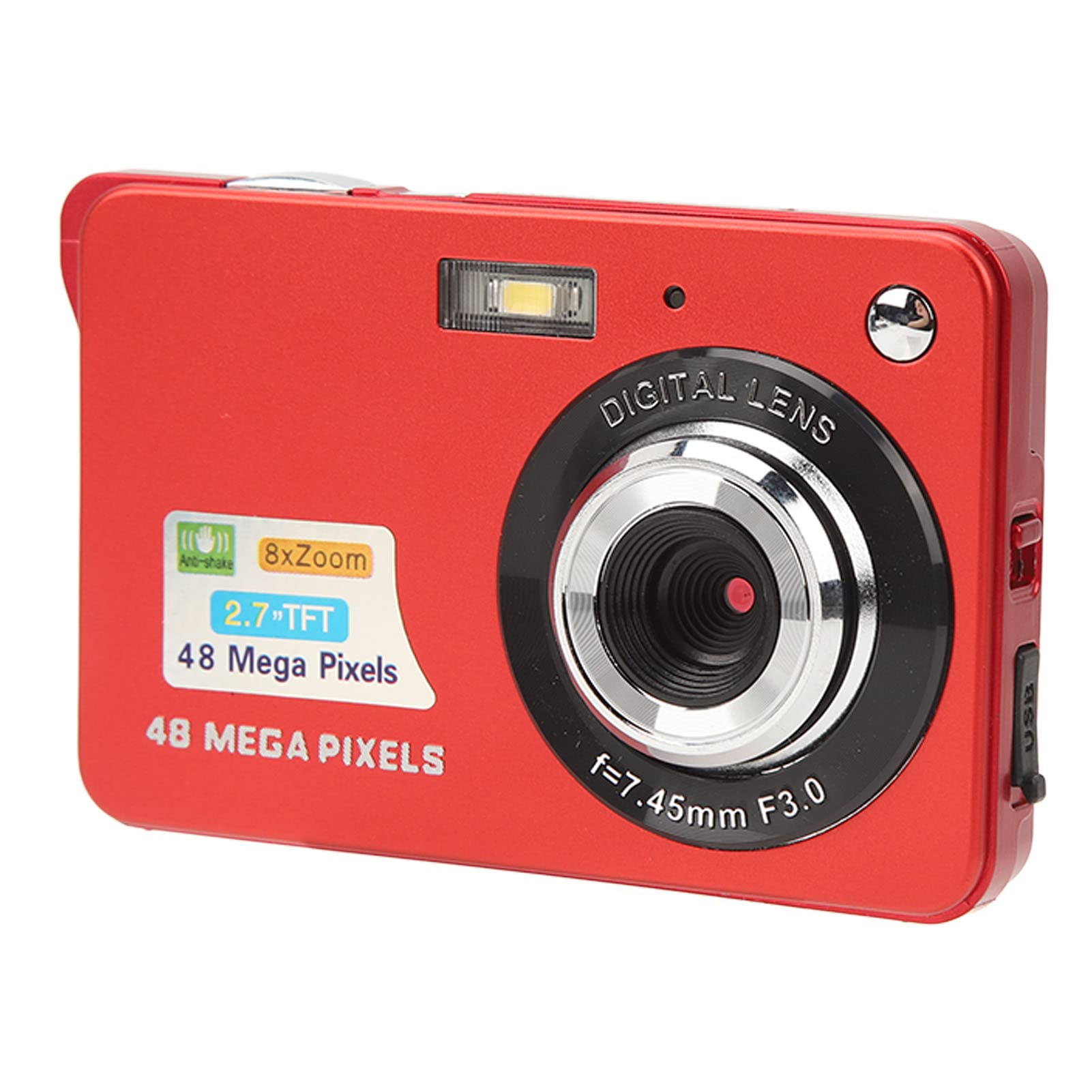 Fotocamera Digitale 4K 48 MP con LCD 2,7", Rosso