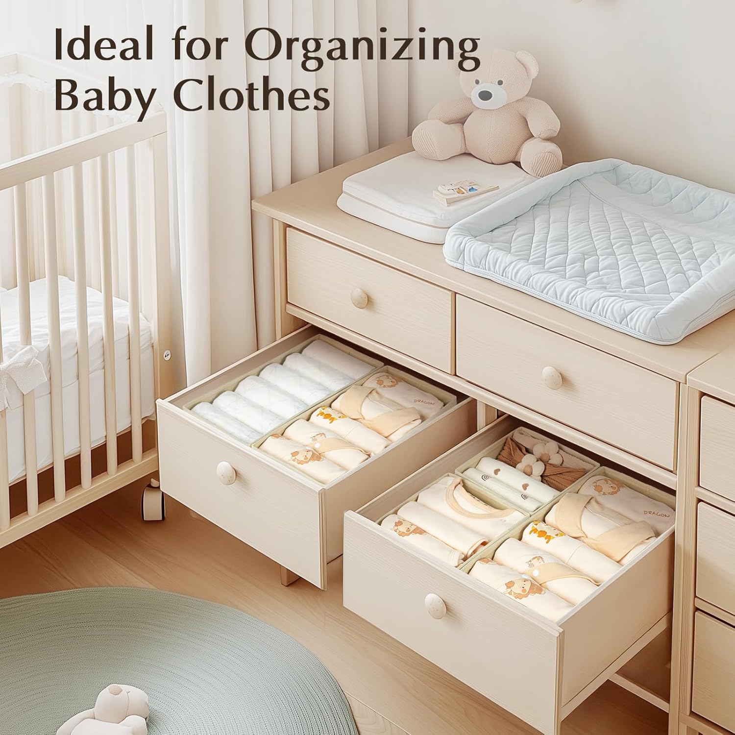 Dimj Organizer per Cassetti 4 Pezzi - Beige - immagine 3