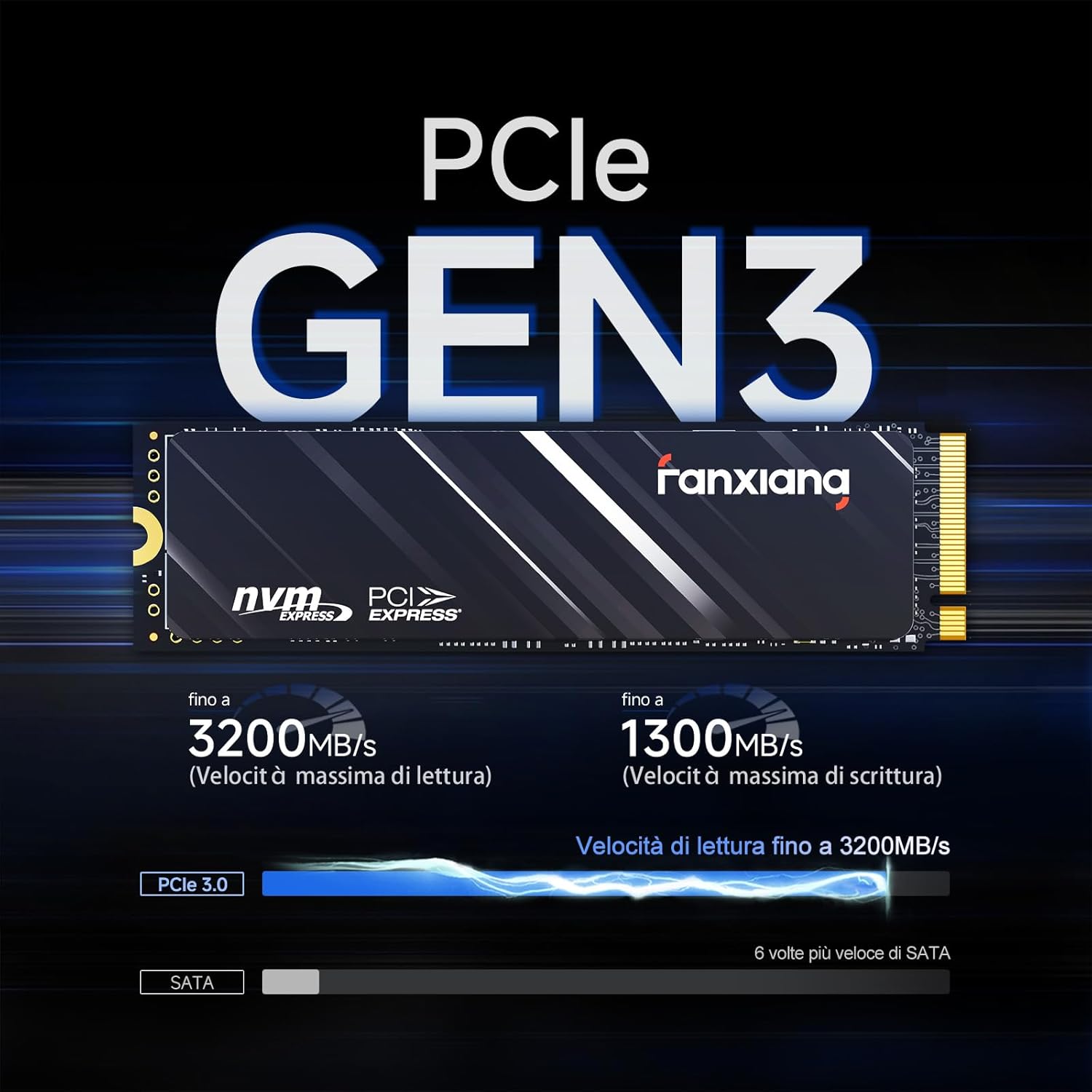 fangxiang SSD 512GB NVMe M.2 PCIe Gen3 - immagine 2