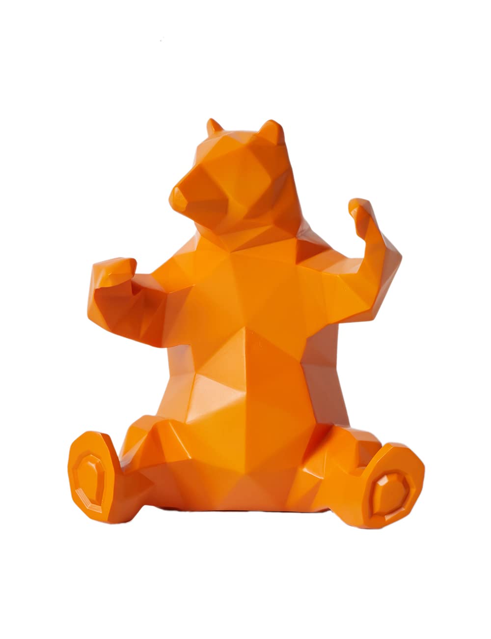 Statua Orso Decorazione Casa Resina Giallo 23cm