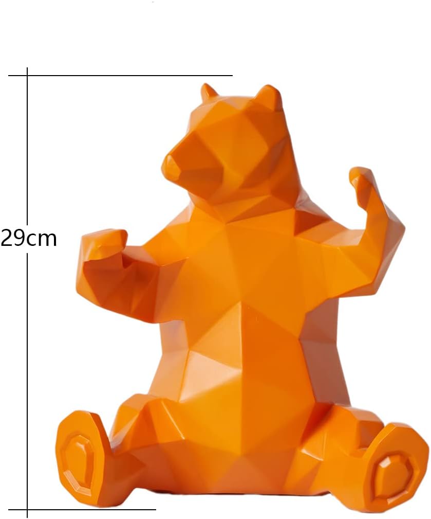 Statua Orso Decorazione Casa Resina Giallo 23cm - immagine 9