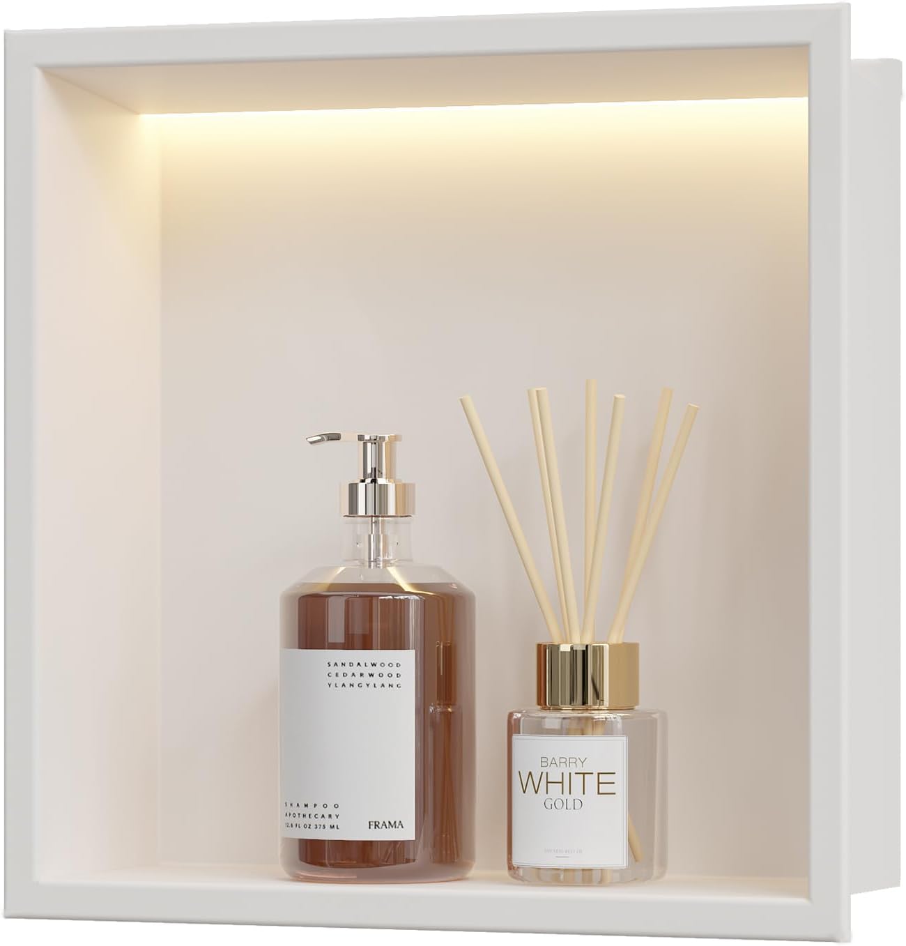 Nicchia Doccia a Parete in Acciaio Inox con Luce LED 30x30cm