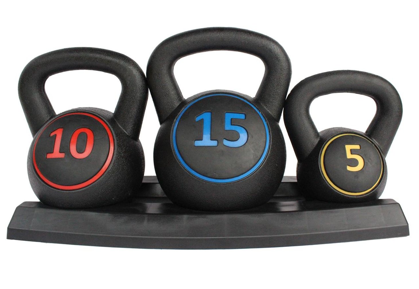 Funjepe Set Kettlebell 3 Pezzi con Supporto