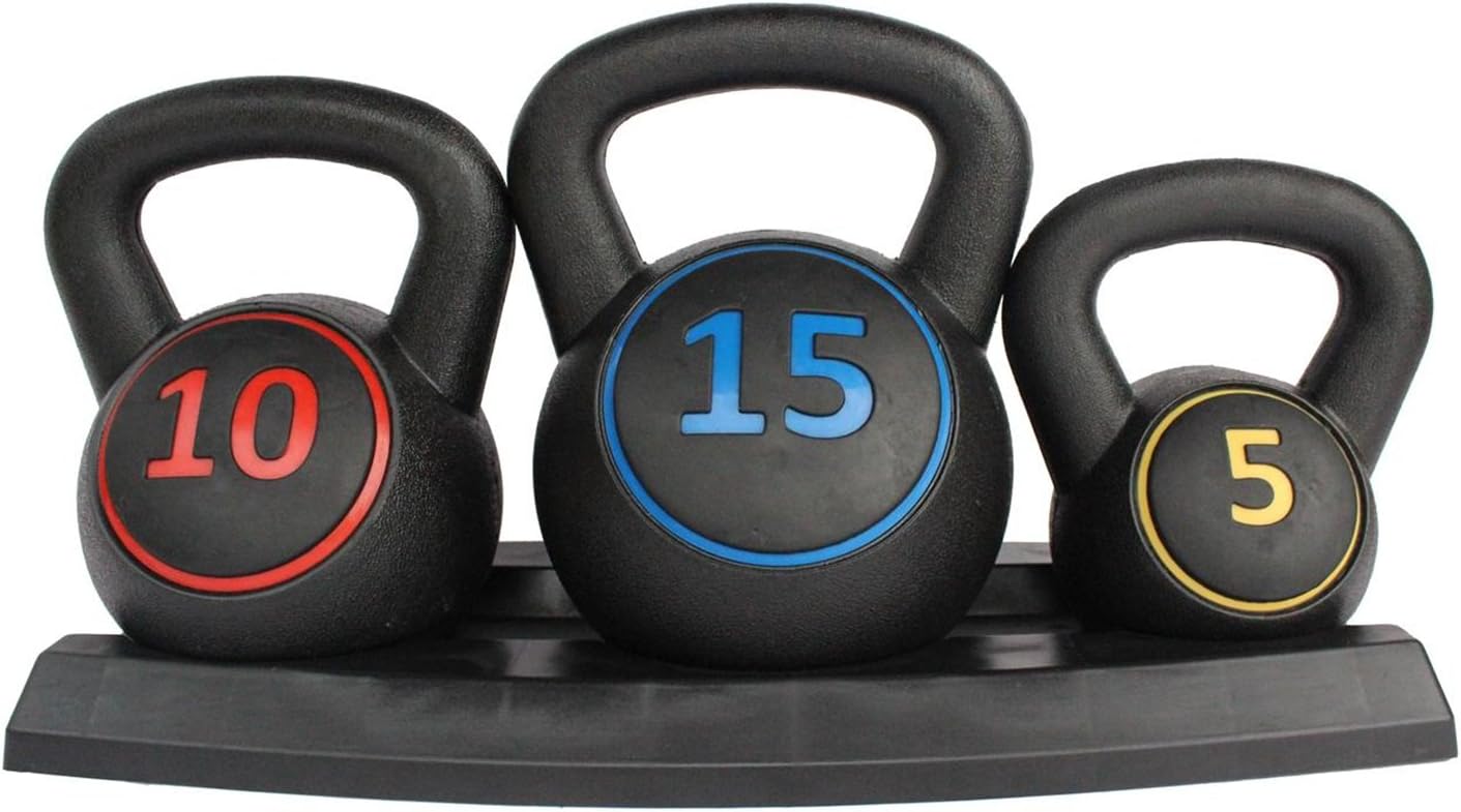 Funjepe Set Kettlebell 3 Pezzi con Supporto - immagine 1