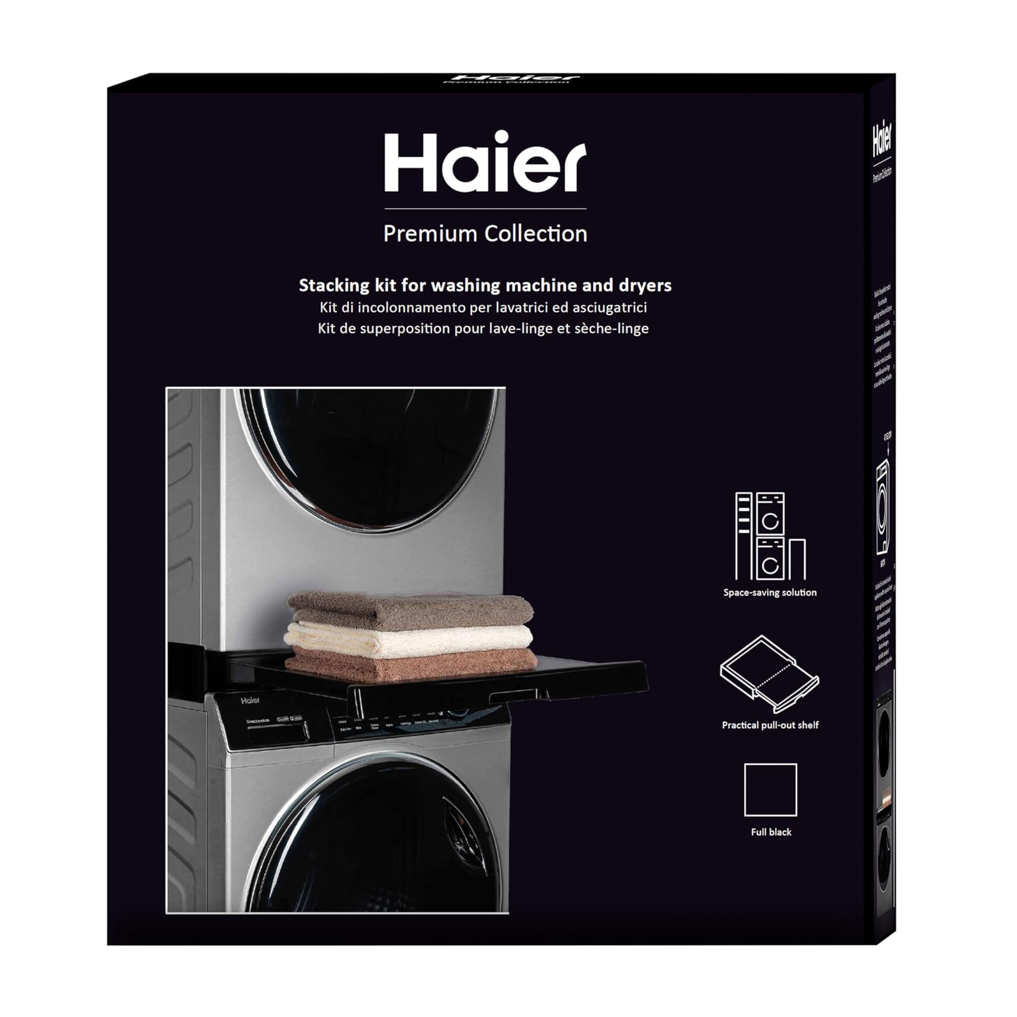 Kit Sovrapposizione Universale Haier Premium, Nero