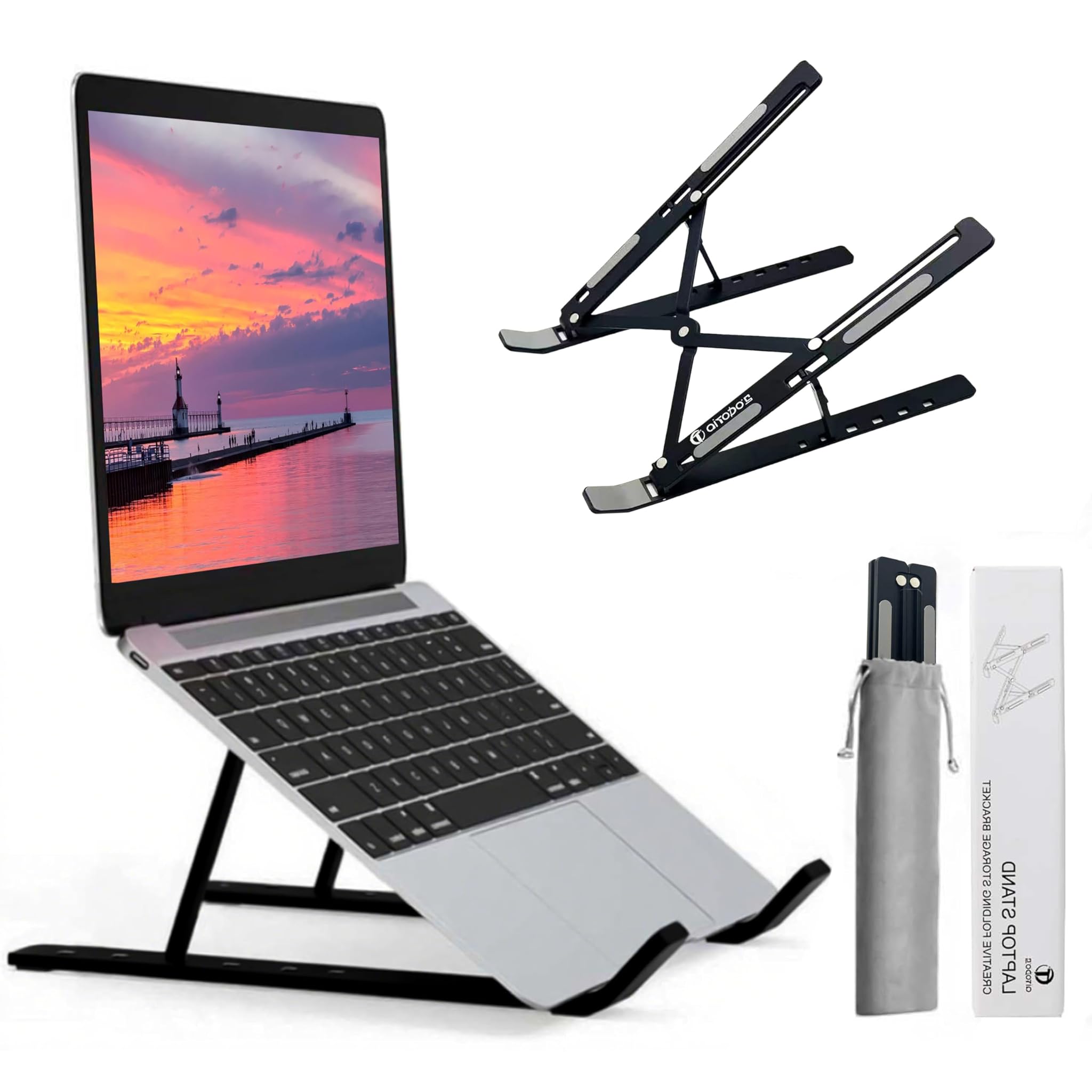 AiTodos® Supporto PC Portatile Pieghevole, Nero