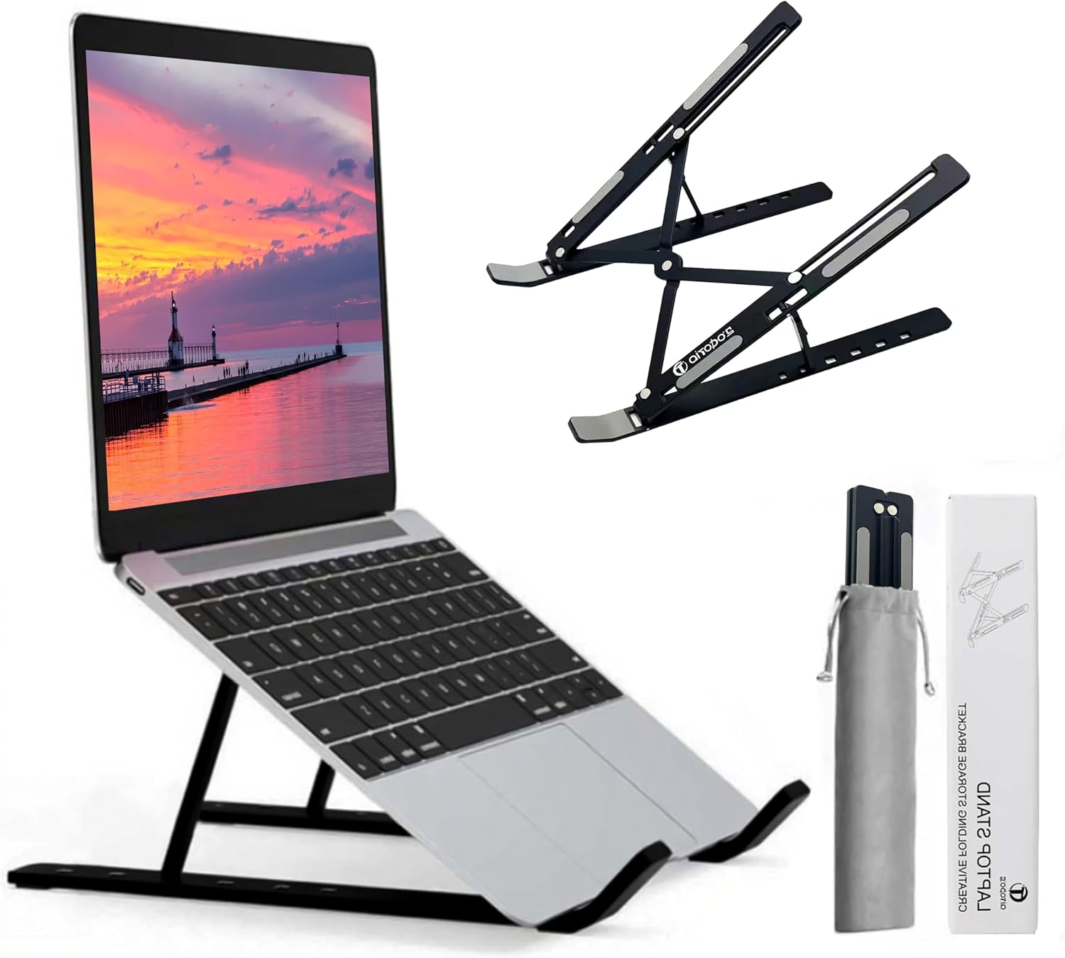 AiTodos® Supporto PC Portatile Pieghevole, Nero - immagine 1