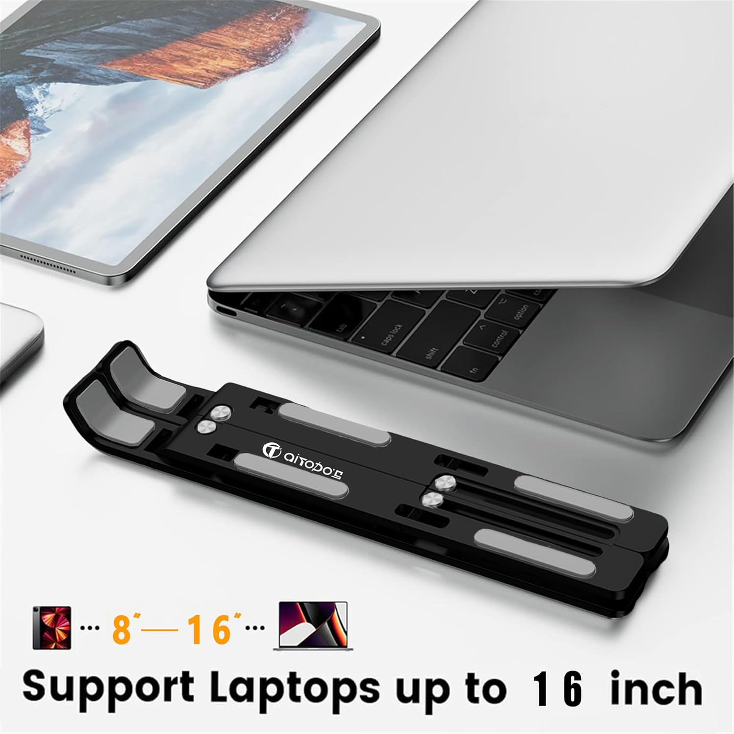 AiTodos® Supporto PC Portatile Pieghevole, Nero - immagine 4