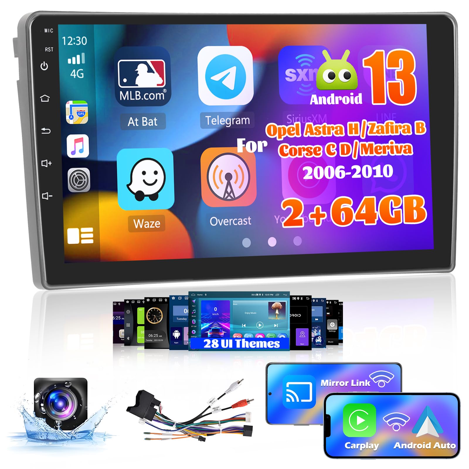 Autoradio Android 13 2 DIN per Opel Astra H/Zafira B