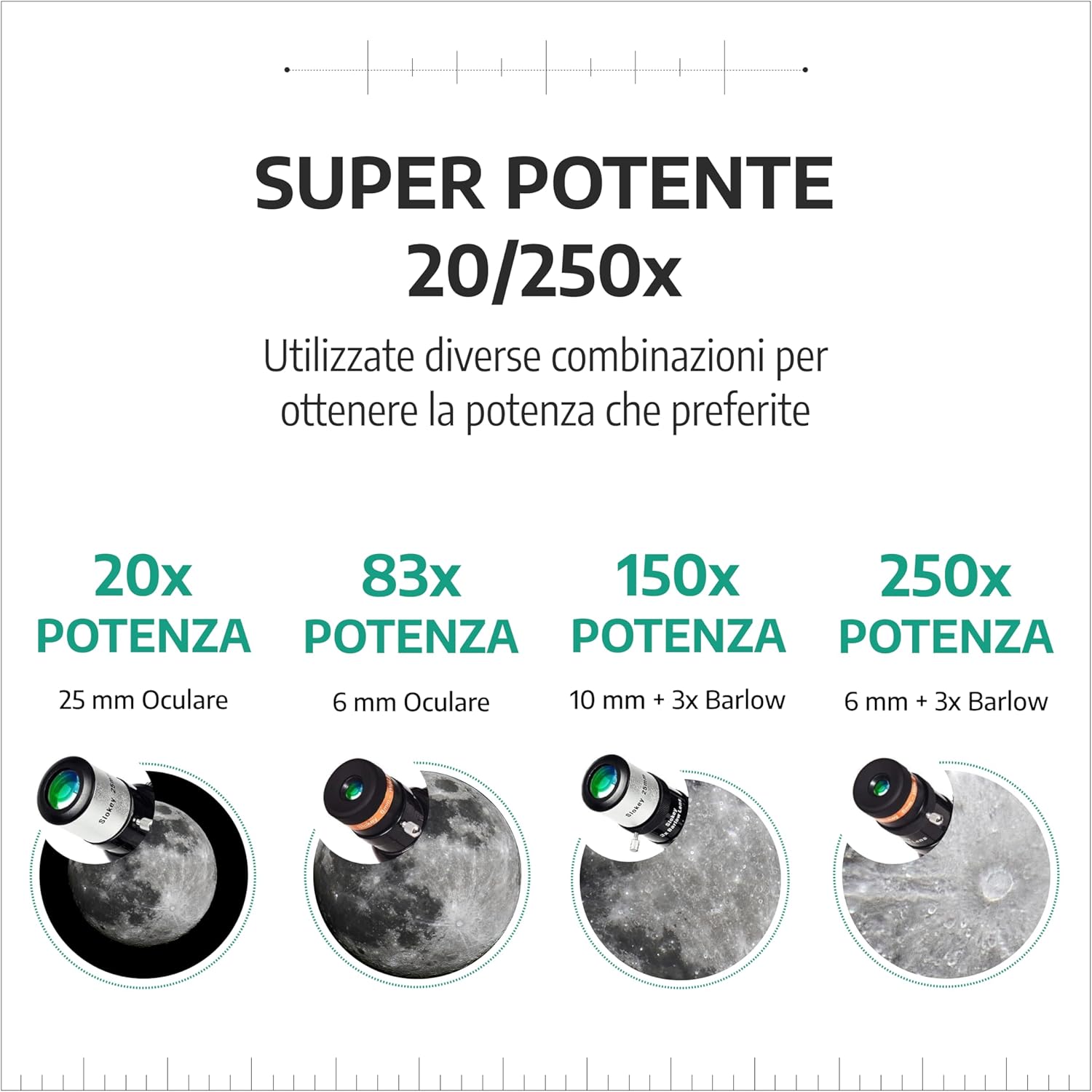 Slokey Telescopio Riflettore 50080 per Astronomia - immagine 3