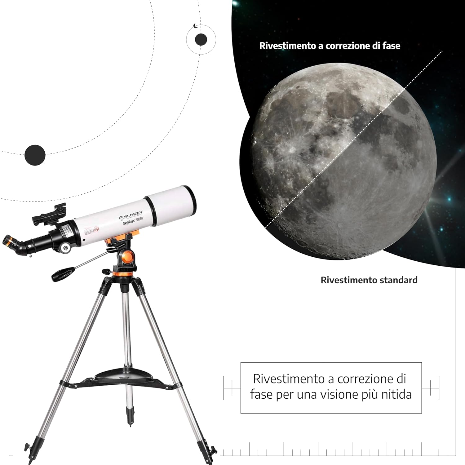 Slokey Telescopio Riflettore 50080 per Astronomia - immagine 5