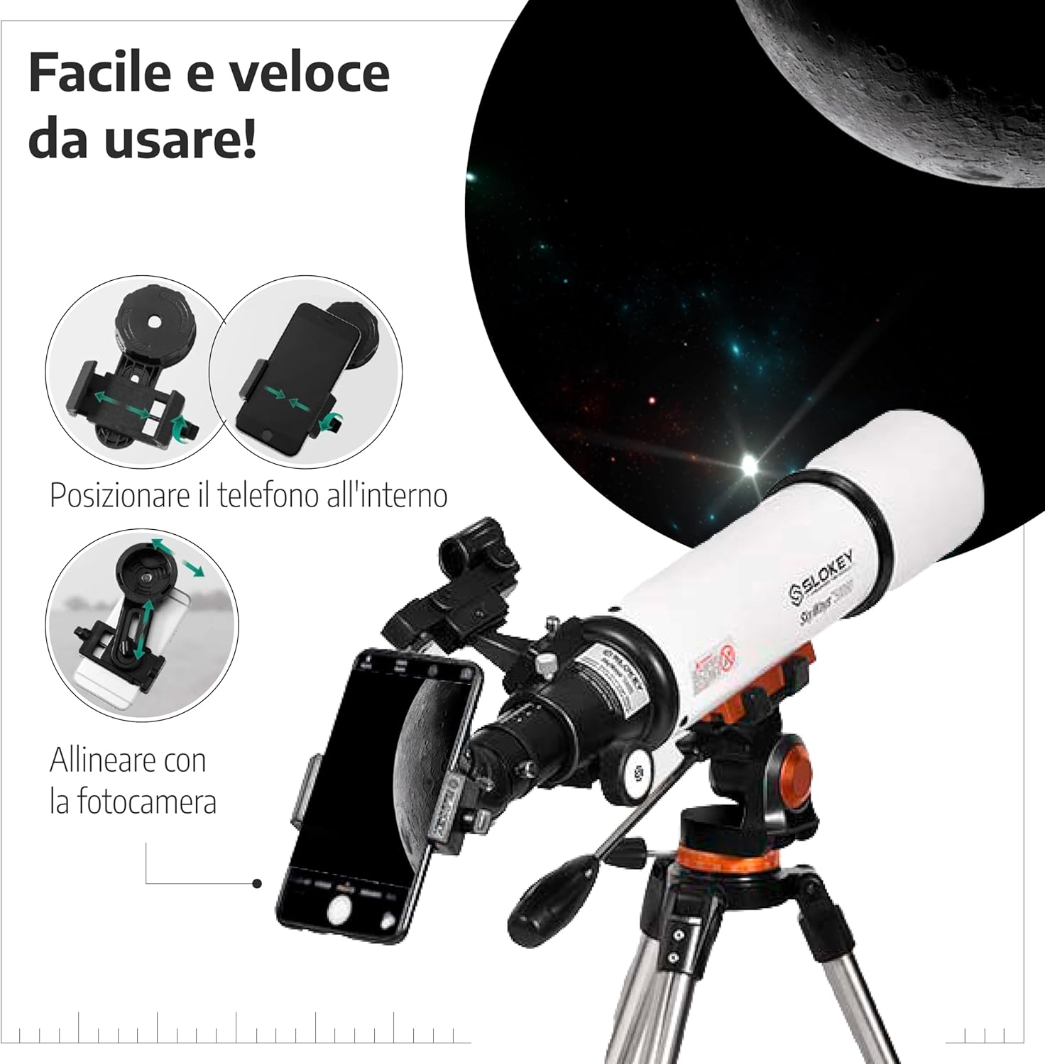 Slokey Telescopio Riflettore 50080 per Astronomia - immagine 6