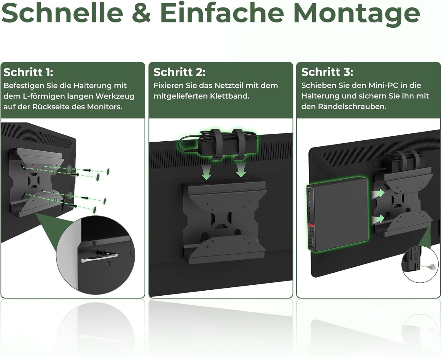 Supporto Mini PC per Lenovo ThinkCentre M600-M910Q - immagine 6