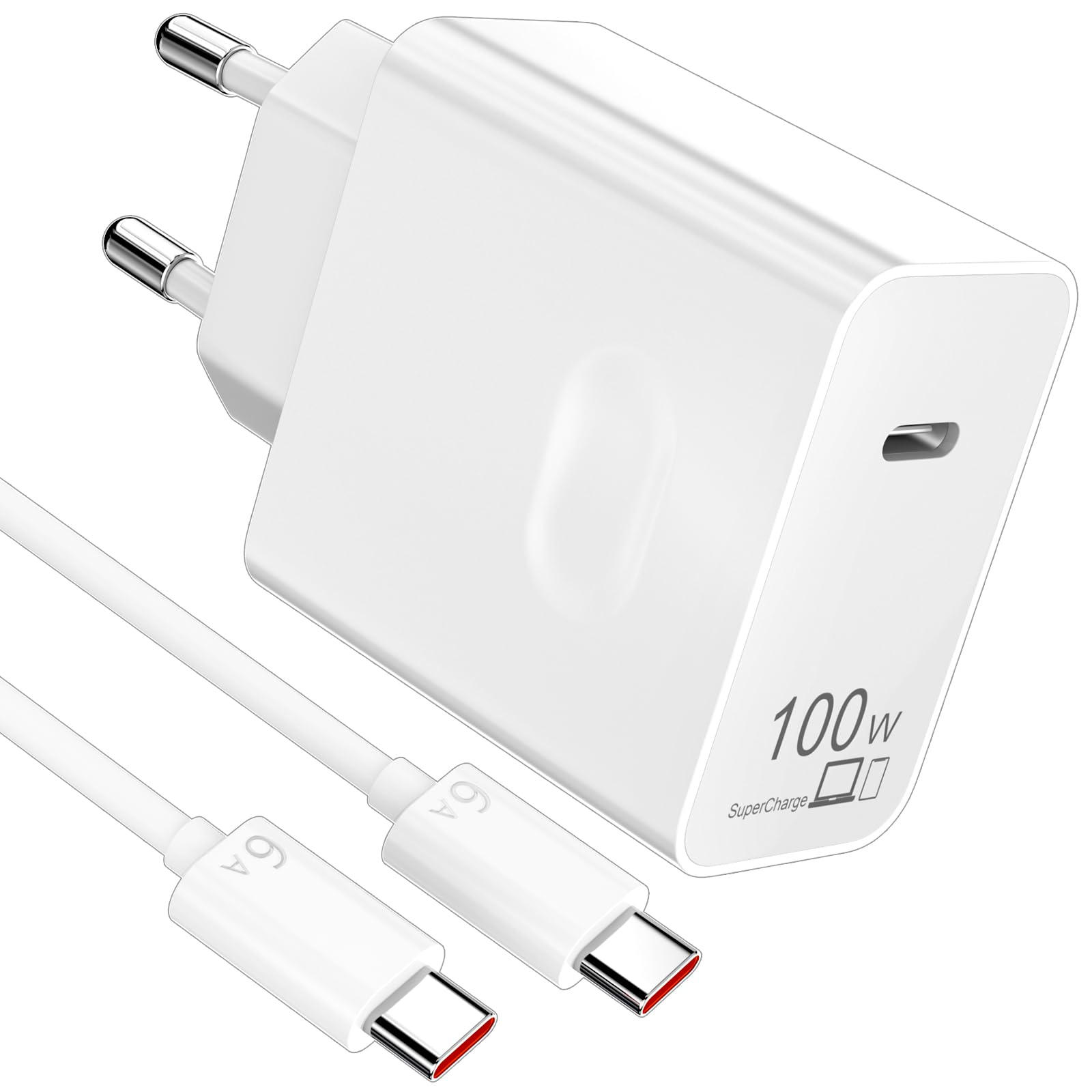 Caricabatterie USB C 100W SuperCharge con Cavo 1m