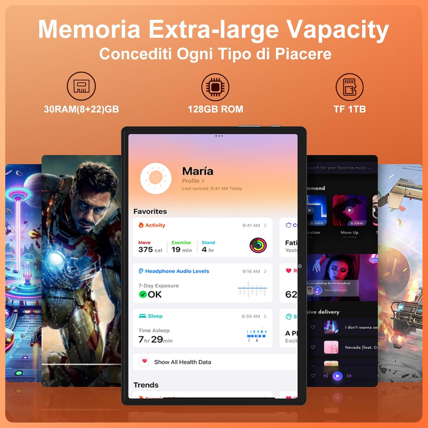 Tablet Android 15 - 10 Pollici IPS HD, Nero - immagine 4