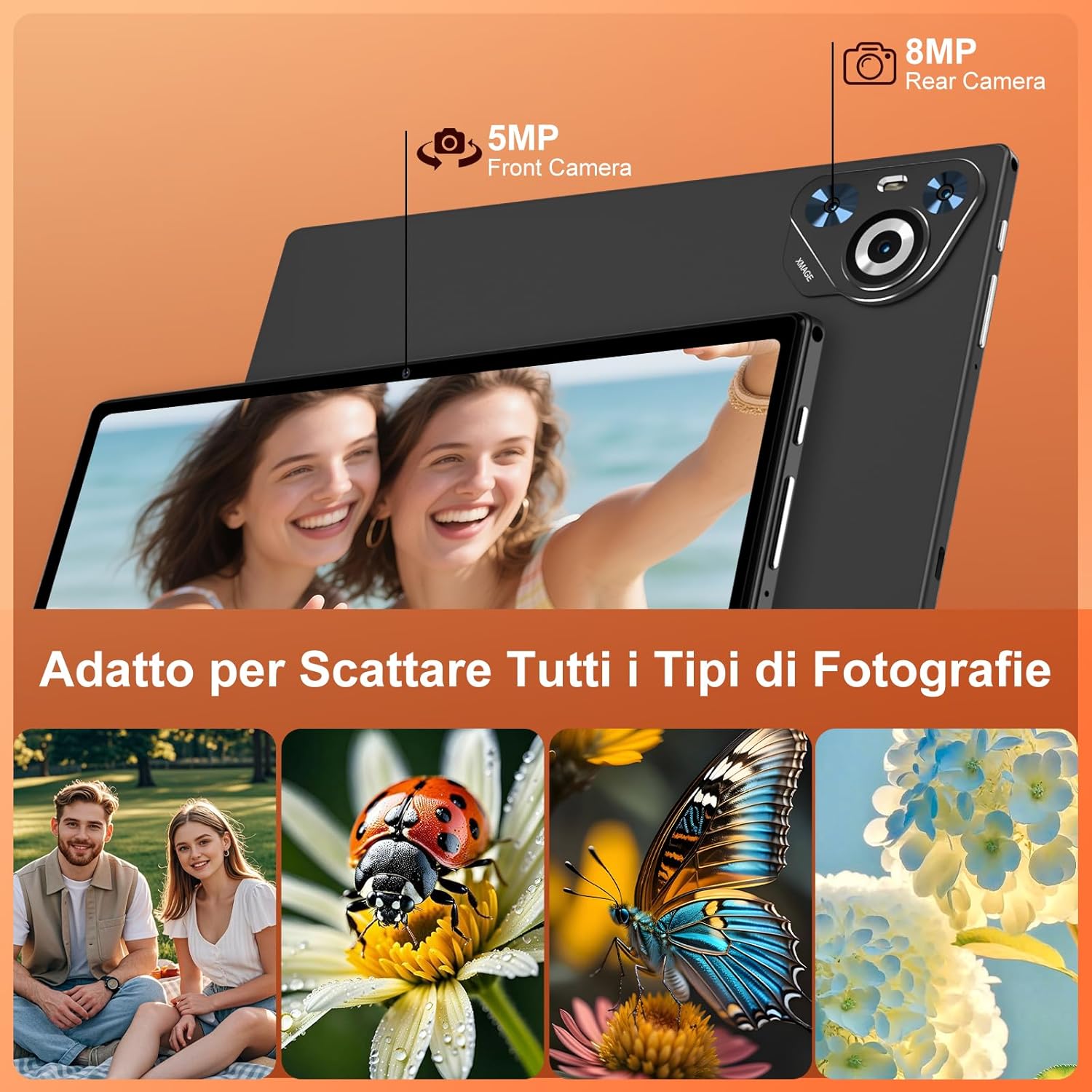 Tablet Android 15 - 10 Pollici IPS HD, Nero - immagine 5